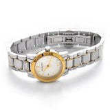 Burberry Women’s Watch Stainless Steel Silver & Gold Tone Strap With Gold Dial And Gold Case BU9217 The City
