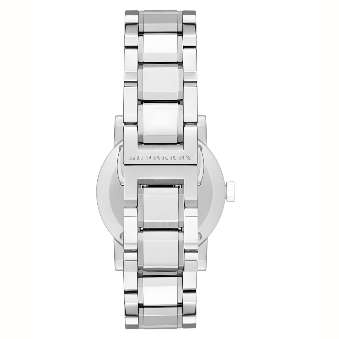 Burberry Women’s Watch Stainless Steel Silver Strap With Silver Dial And Crystals BU9220 The City