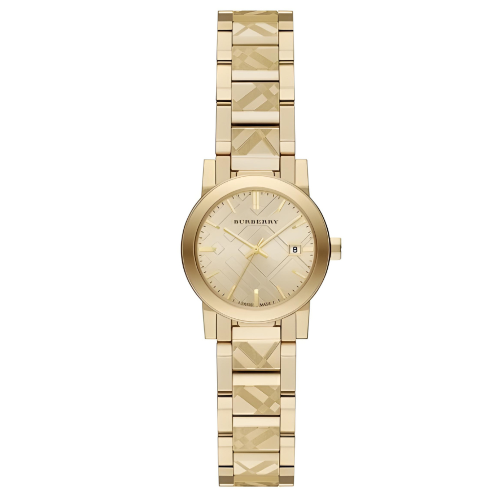 Burberry Women's Watch Stainless Steel Gold Strap With Gold Dial And Gold Case BU9234 The City