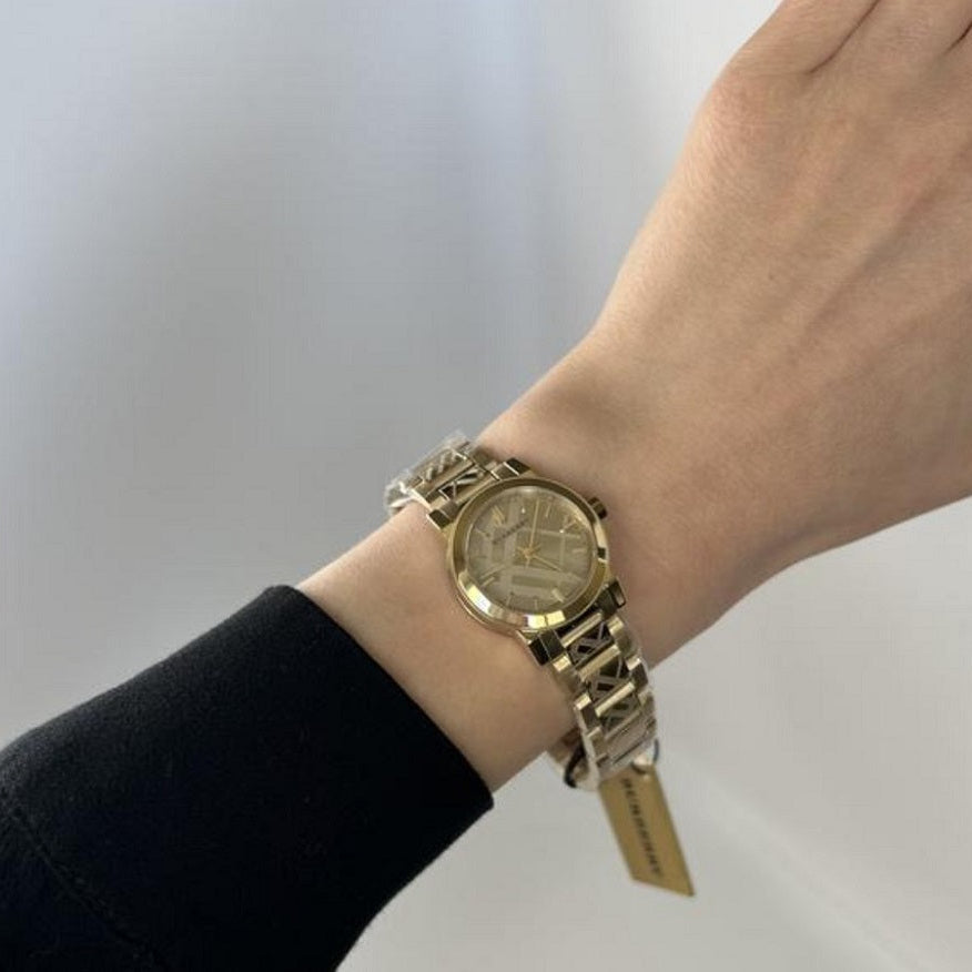 Burberry Women's Watch Stainless Steel Gold Strap With Gold Dial And Gold Case BU9234 The City