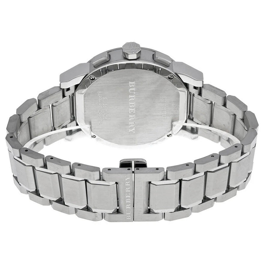 Burberry Men’s Watch Stainless Steel Silver Strap With Silver Dial BU9350 The City