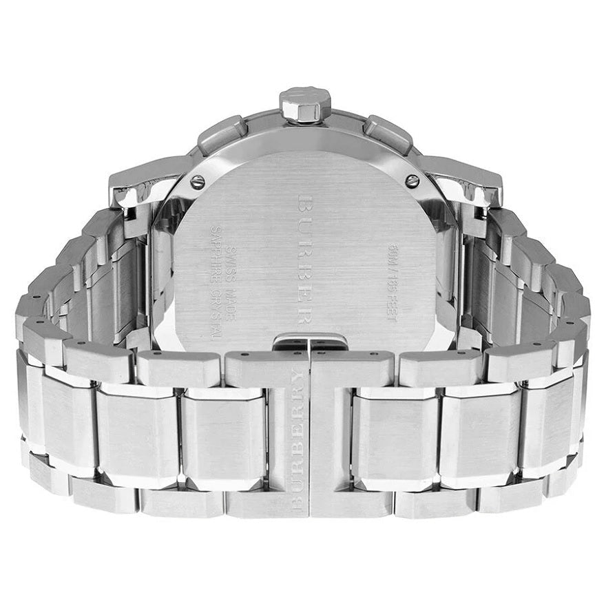 Burberry Men’s Watch Stainless Steel Silver Bracelet With Black Dial BU9351 The City