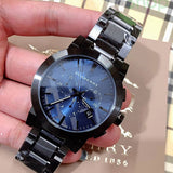 Burberry Men’s Watch Stainless Steel Grey Strap With Blue Dial BU9365 The City