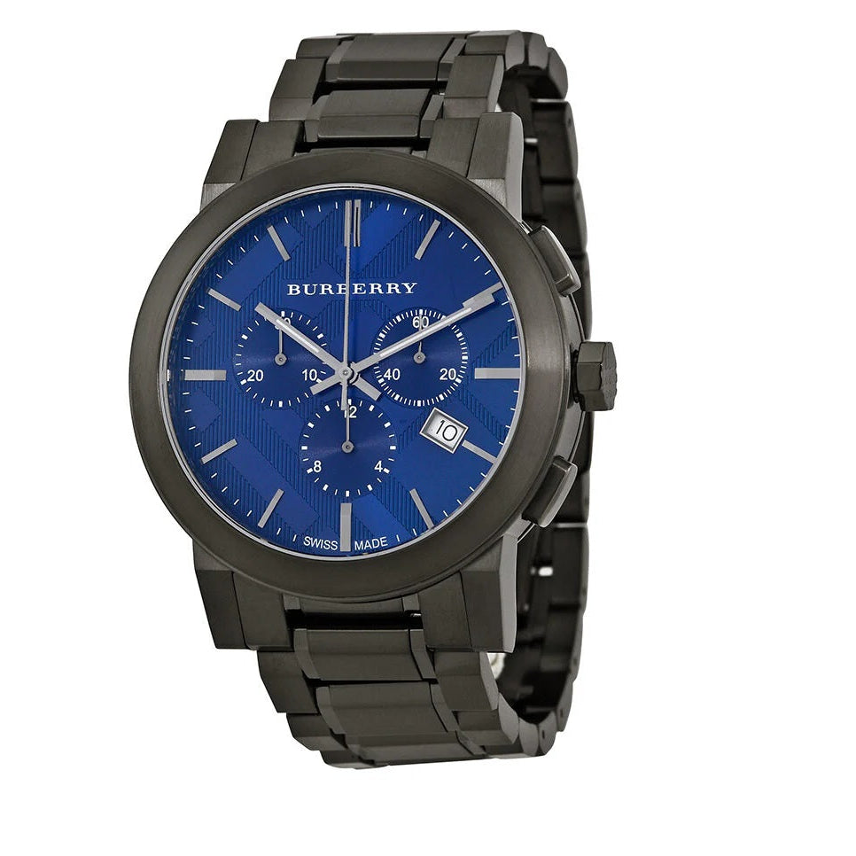 Burberry Men’s Watch Stainless Steel Grey Strap With Blue Dial BU9365 The City