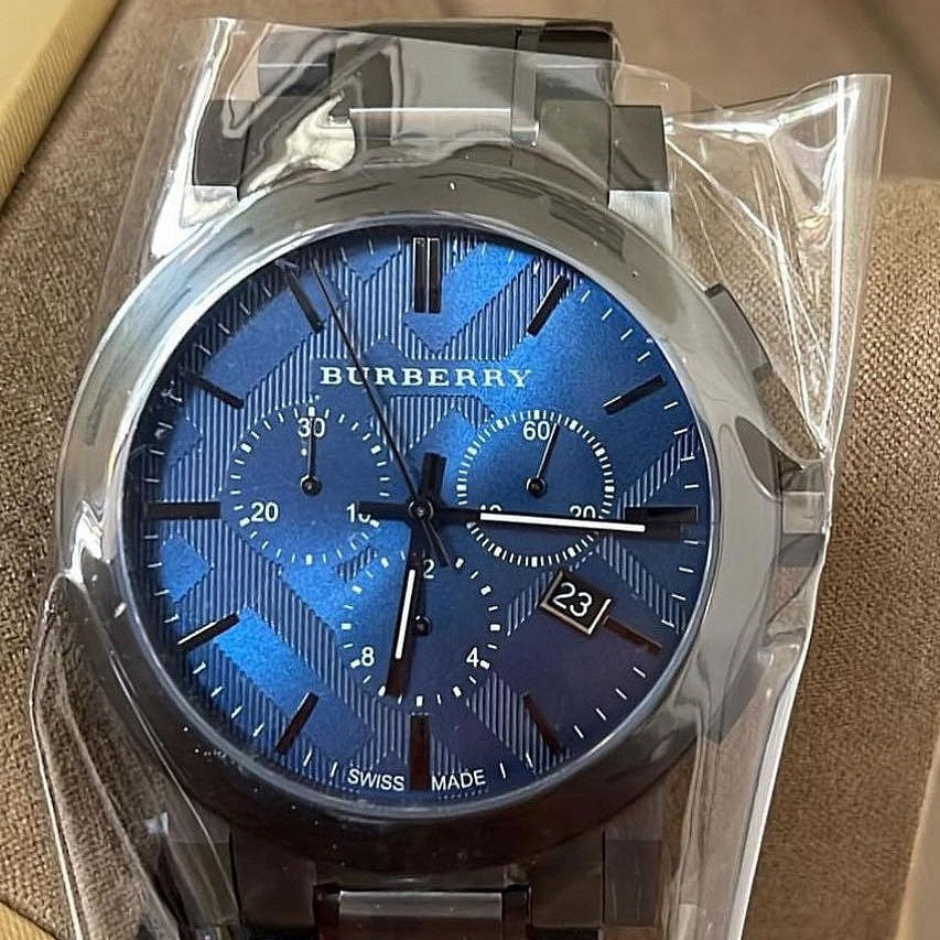 Burberry Men’s Watch Stainless Steel Grey Strap With Blue Dial BU9365 The City