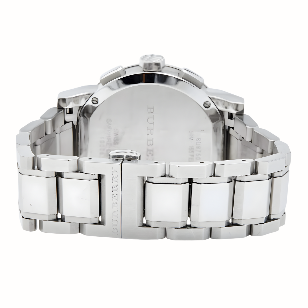 Burberry Unisex Watch Stainless Steel Silver Strap With Silver Dial BU9750 The City