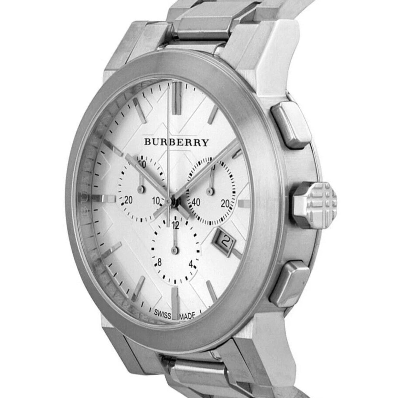 Burberry Unisex Watch Stainless Steel Silver Strap With Silver Dial BU9750 The City
