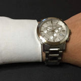 Burberry Unisex Watch Stainless Steel Silver Strap With Silver Dial BU9750 The City