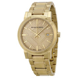 Burberry Unisex Watch Stainless Steel Gold Strap With Gold Dial BU9033 The City