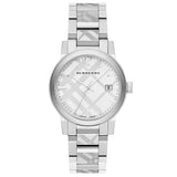 Burberry Unisex Watch Stainless Steel Silver Strap With Silver Dial BU9037 The City Collection