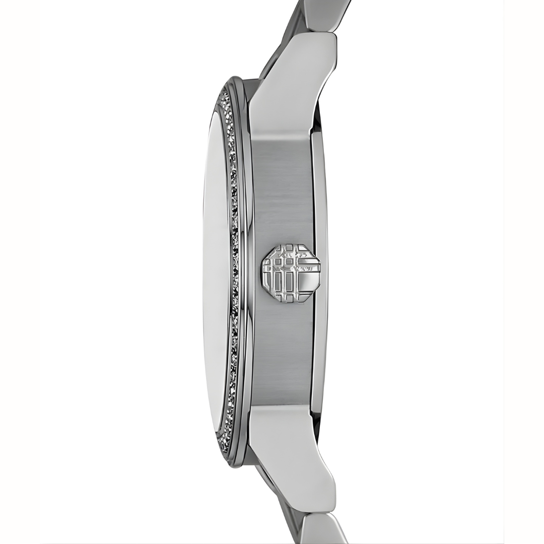 Burberry Women’s Watch Stainless Steel Silver Strap With Silver Dial And Crystals BU9220 The City