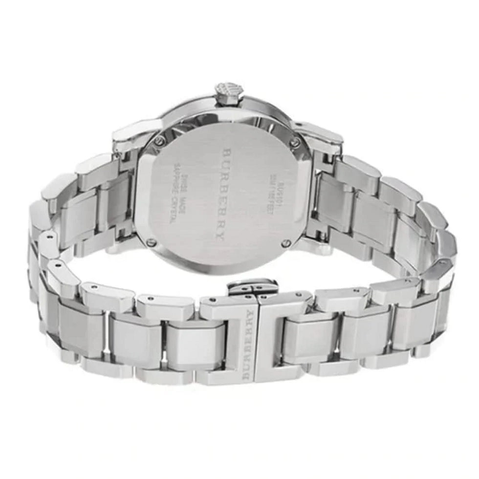 Burberry Women's Watch Stainless Steel Silver Strap With Silver Dial BU9100 The City