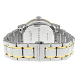 Burberry Women’s Watch Stainless Steel Silver & Gold Strap With Silver Dial And Gold Case BU9115 The City