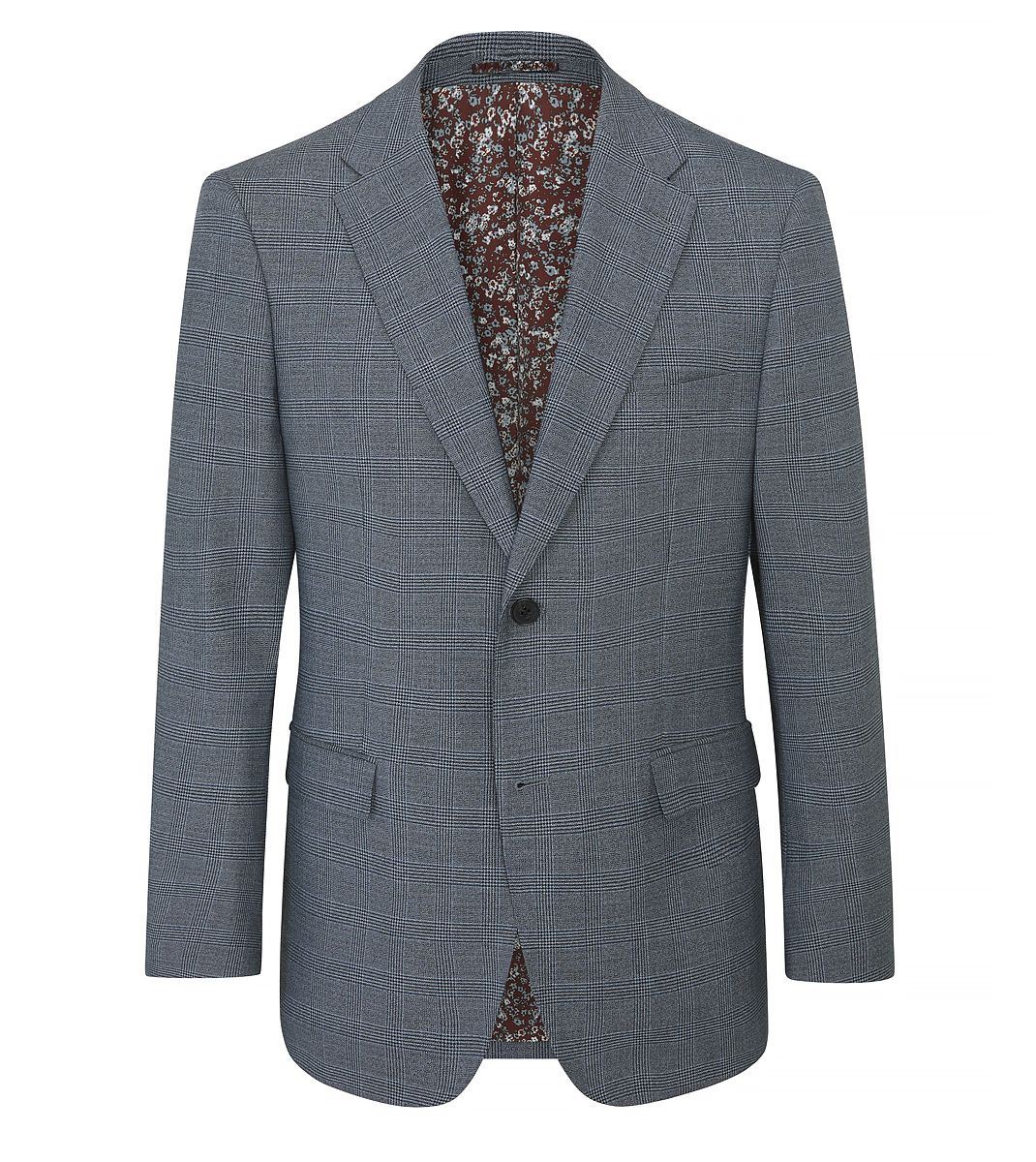 Skopes Anthony Suit Tailored Fit Jacket For Men in Grey Check, 36S-62L