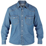 Duke Western Style Long Sleeve Denim Shirt in Size Small to XXL  2 Colours