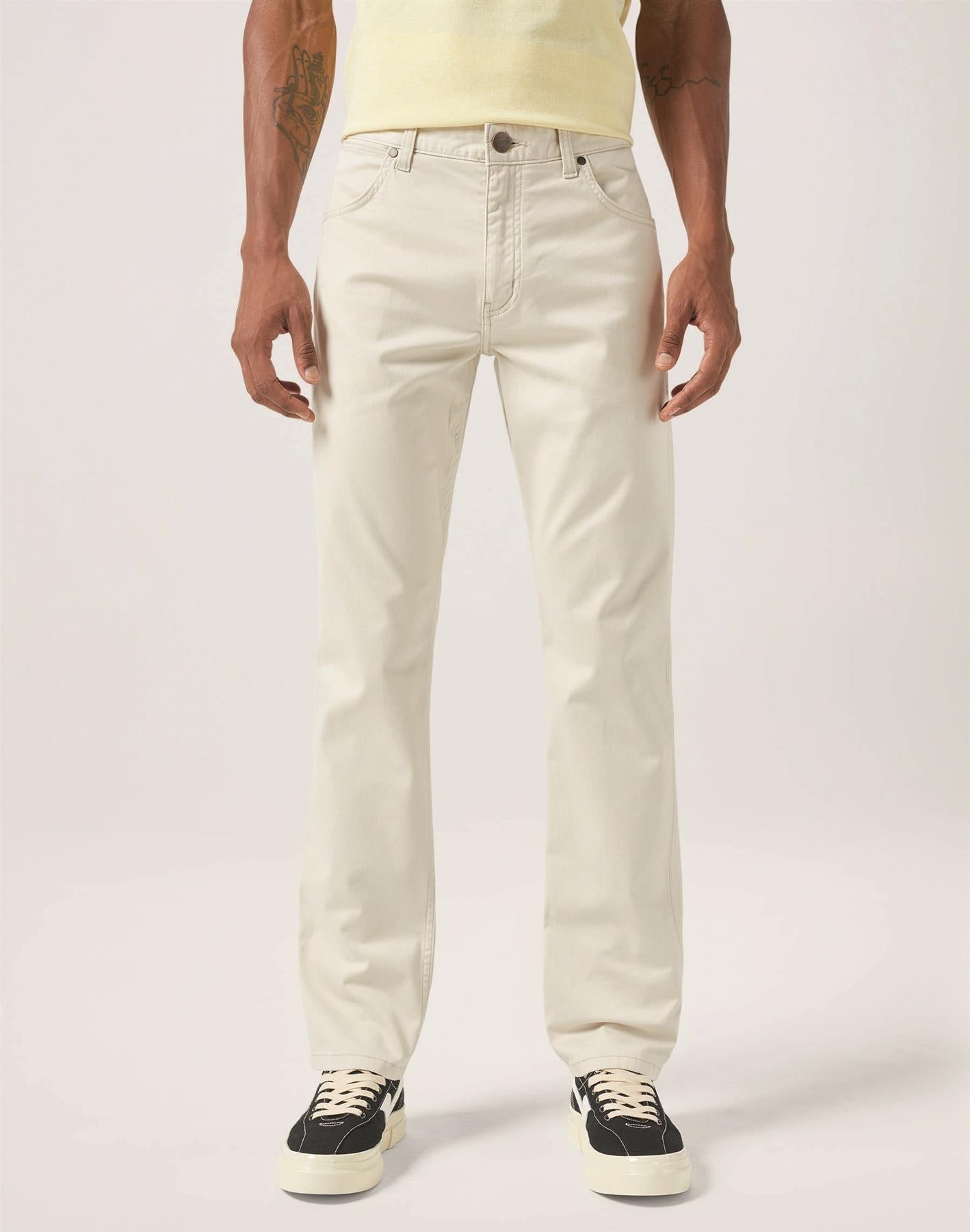 Wrangler Greensboro Regular Straight Soft Cotton Chino Waist 38 To 44 in Stone and Dark Navy Colours