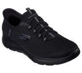 Skechers Slip On Sneaker Shoe For Men Summits High Range Mesh Slip-Ins in Black/Black, 5.5-14