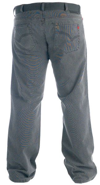 Duke London Mens Big Size Bedford Cord Enzyme Washed Jeans (Canary) in Charcoal