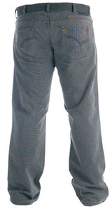 Duke London Mens Big Size Bedford Cord Enzyme Washed Jeans (Canary) in Charcoal
