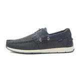 Chatham Nubuck & Leather Boat Shoes For Men - Brixham in Navy, 6-15