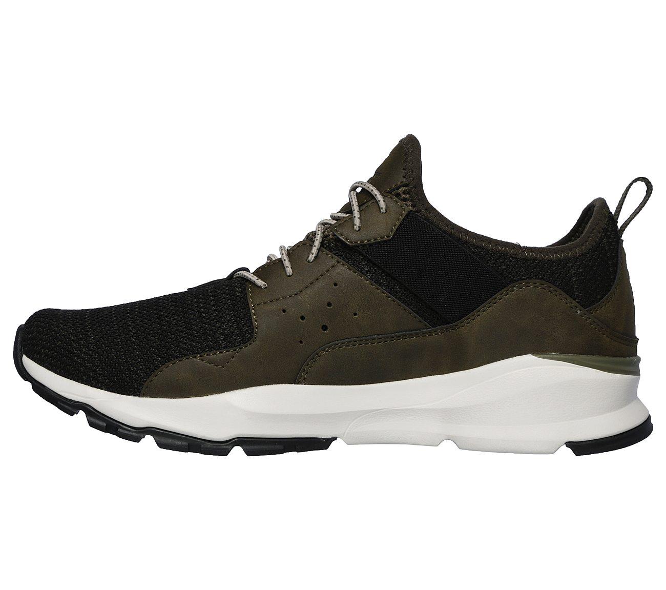 SKECHERS Men's Relven-Arkson Slip On Stretch Laced Sporty Casual Comfort Sneaker in Olive