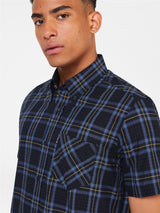 Ben Sherman Men's Short Sleeve Frame Check Cotton Shirt Size 2Xl-5Xl
