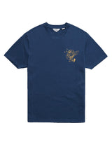Ben Sherman Classic Casual Strolling Record Tee Shirt For Men Features A Small Stylish Record Print To The Chest (0067149IL) Size XXL-5XL, Blue Denim