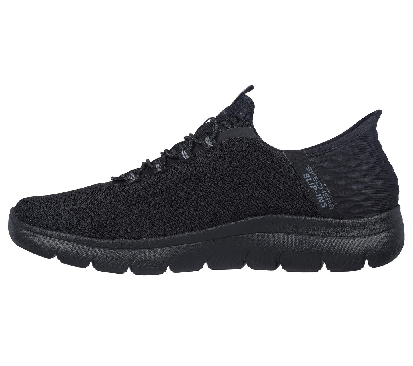 Skechers Slip On Sneaker Shoe For Men Summits High Range Mesh Slip-Ins in Black/Black, 5.5-14