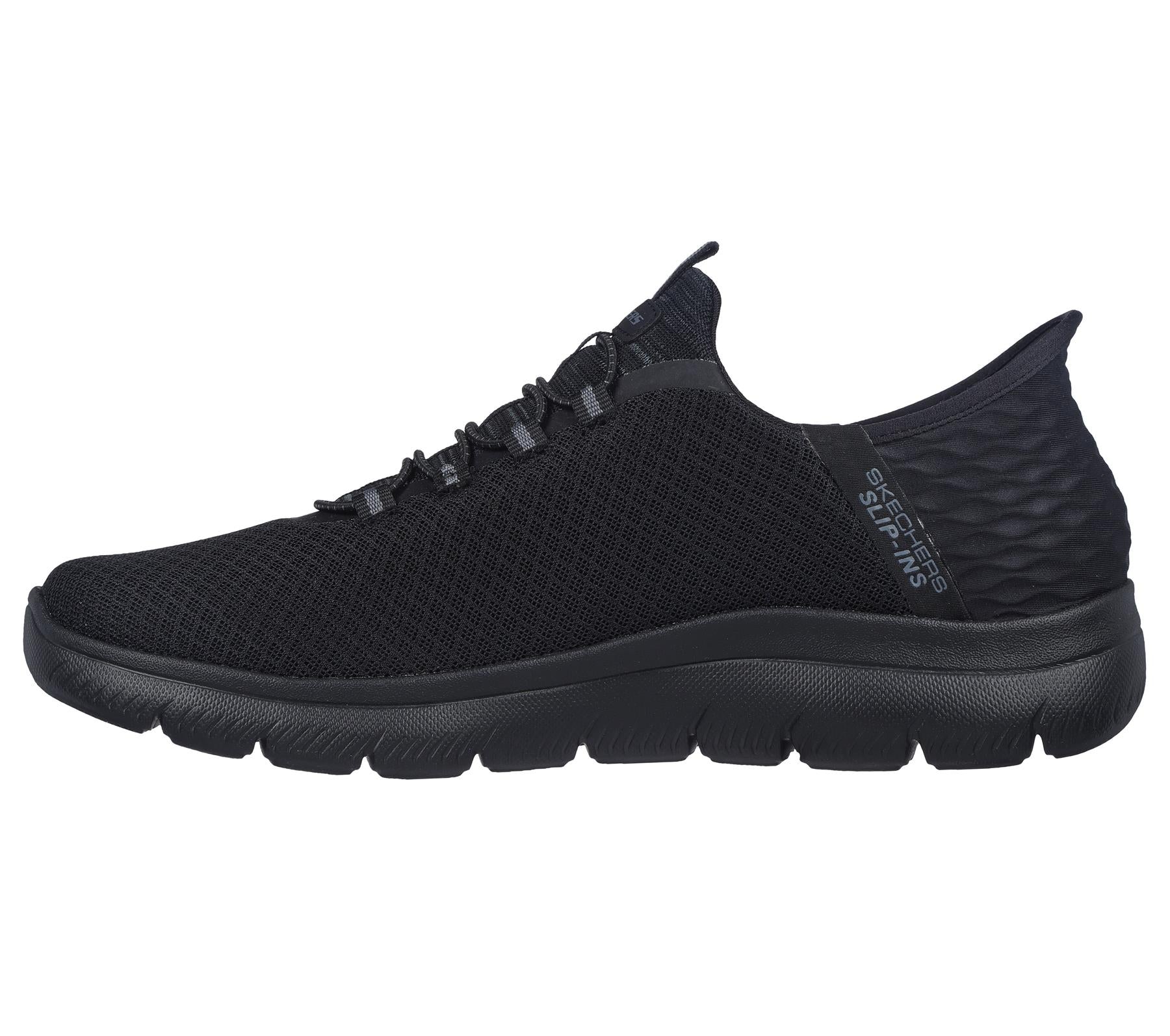 Skechers Slip On Sneaker Shoe For Men Summits High Range Mesh Slip-Ins in Black/Black, 5.5-14