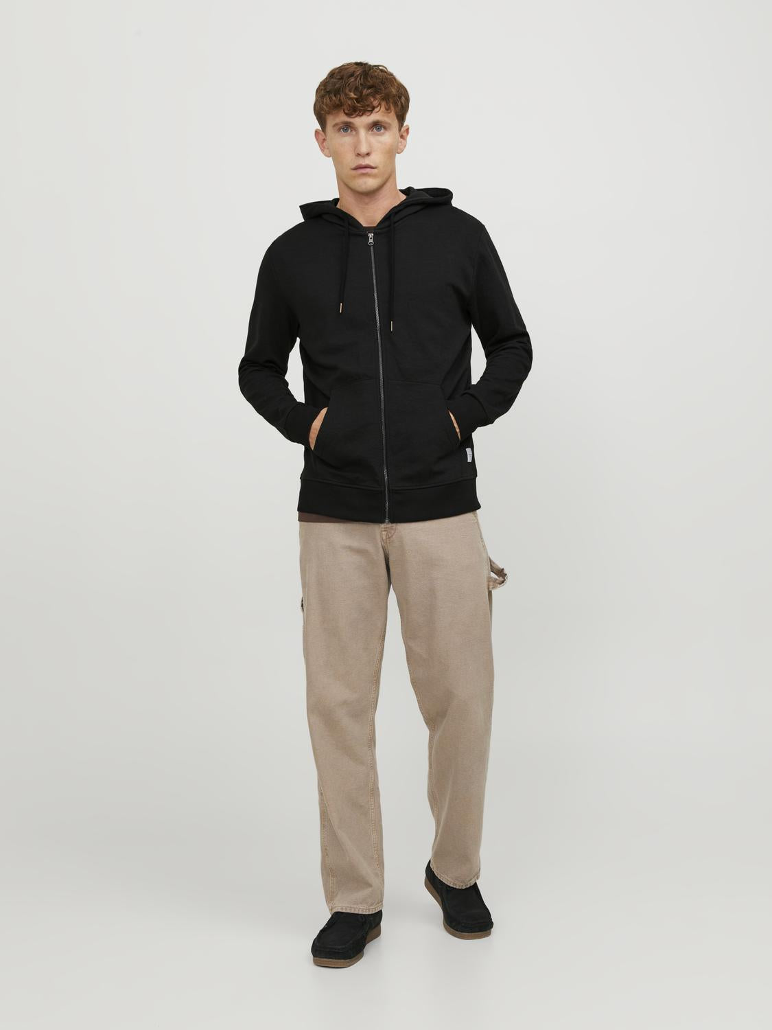 Jack & Jones Sweatshirt Zip Hoodie For Men (JJEBASIC) in 3 Colours, L-XL