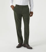 Skopes Jude Suit Tailored Fit Trousers For Men in Olive Green Tweed Herringbone, 30W to 58W