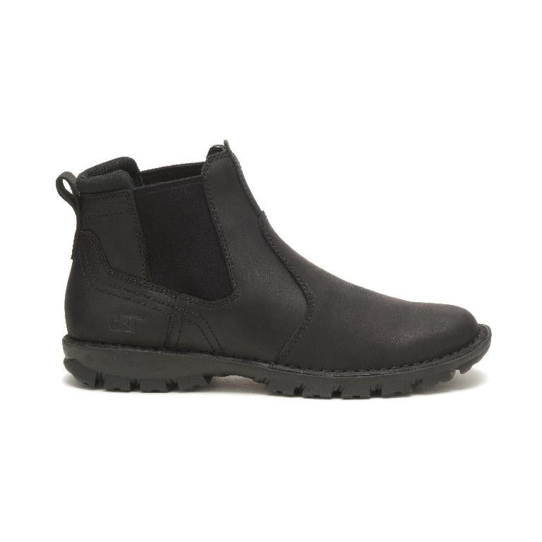 Cat Mens Excursion Chelsea Boot Full Grain Leather Boots in Black Size 7-12