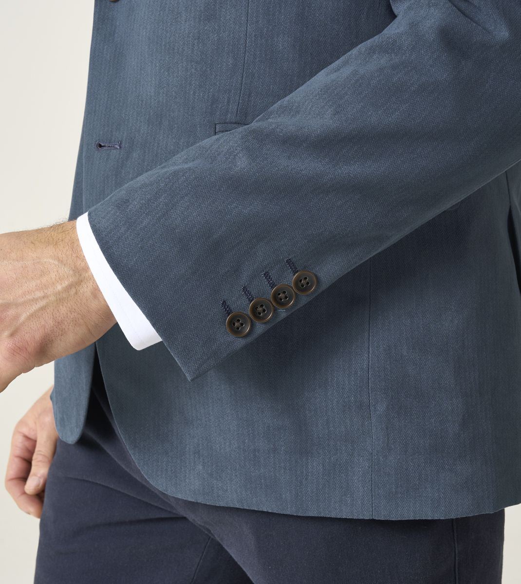 Skopes Tailored Fit Padua Jacket For Men in Blue Herringbone, 36S-62L