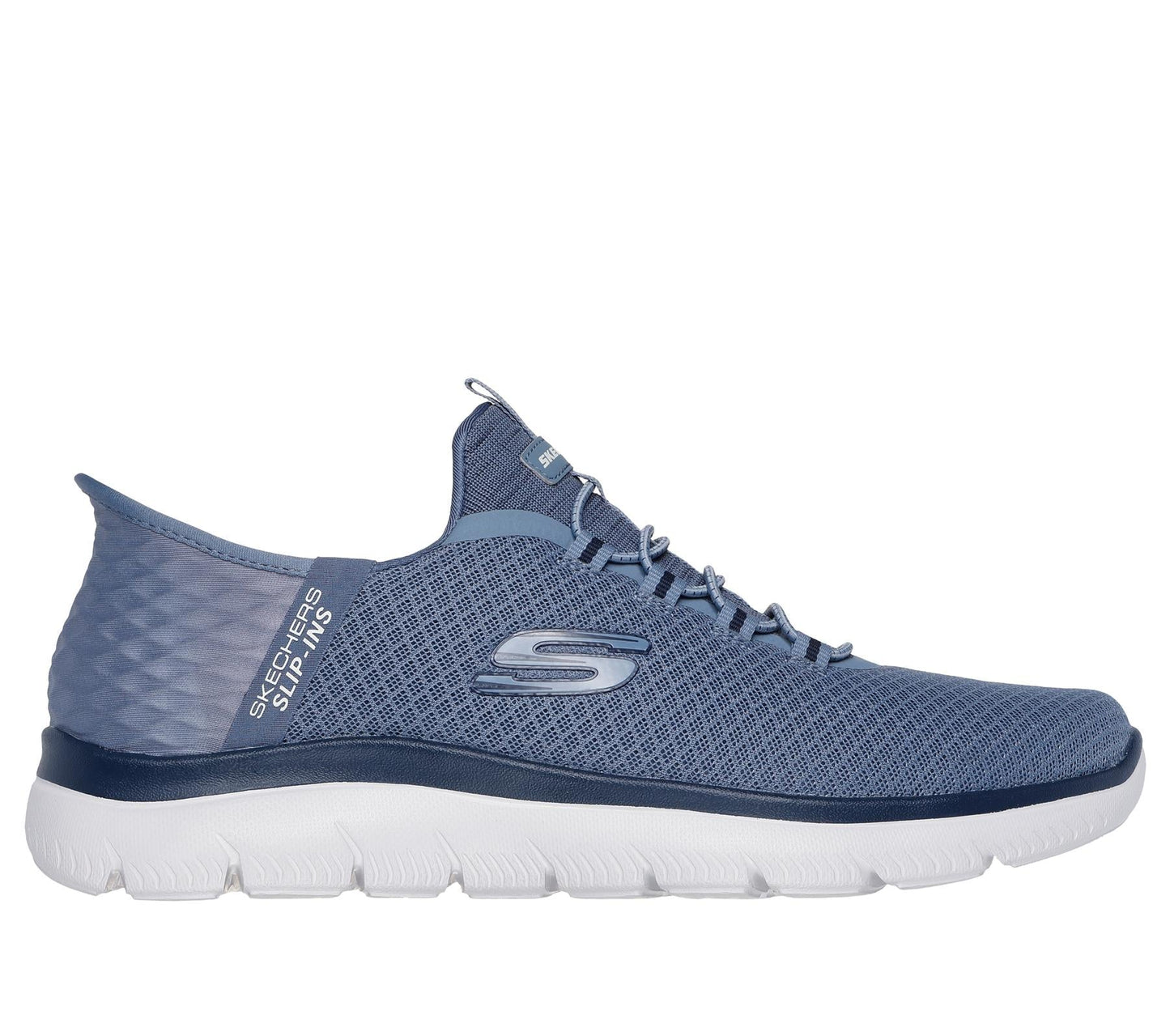 Skechers Slip On Sneaker Shoe For Men Summits High Range Mesh Slip-Ins in Slate, 5.5-14