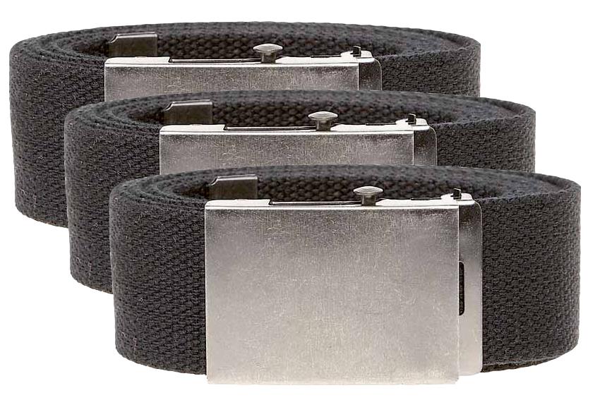 Duke London Mens Big Size 3 Pack Plain Webbing Belt