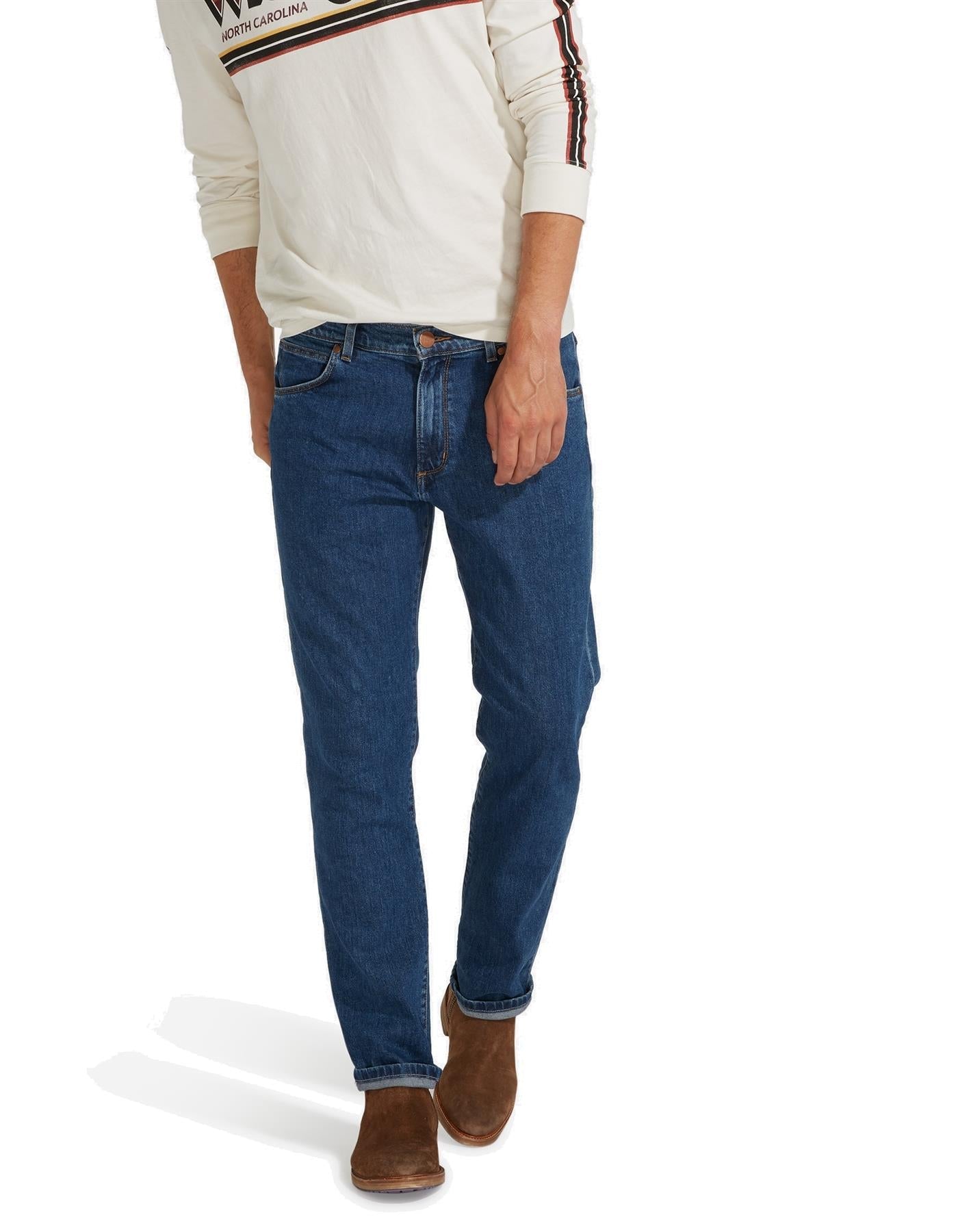 Wrangler Men's Greensboro Stretch Straight Leg Jeans in Azure Blue (W15Q23090) Waist 34 - 46
