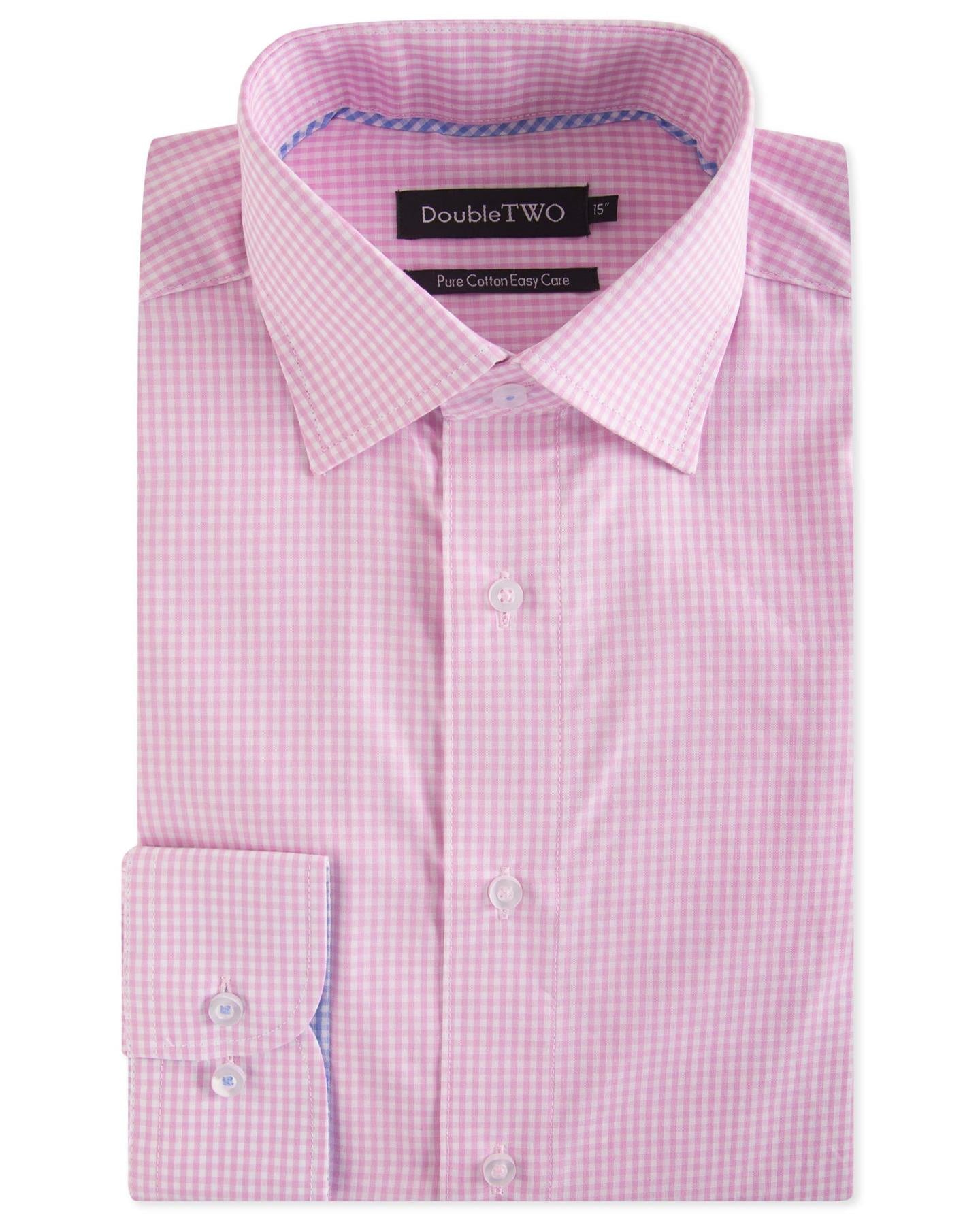 Double Two Mens Big Size Pure Cotton Easy Care LS Formal Shirts (SAW19)