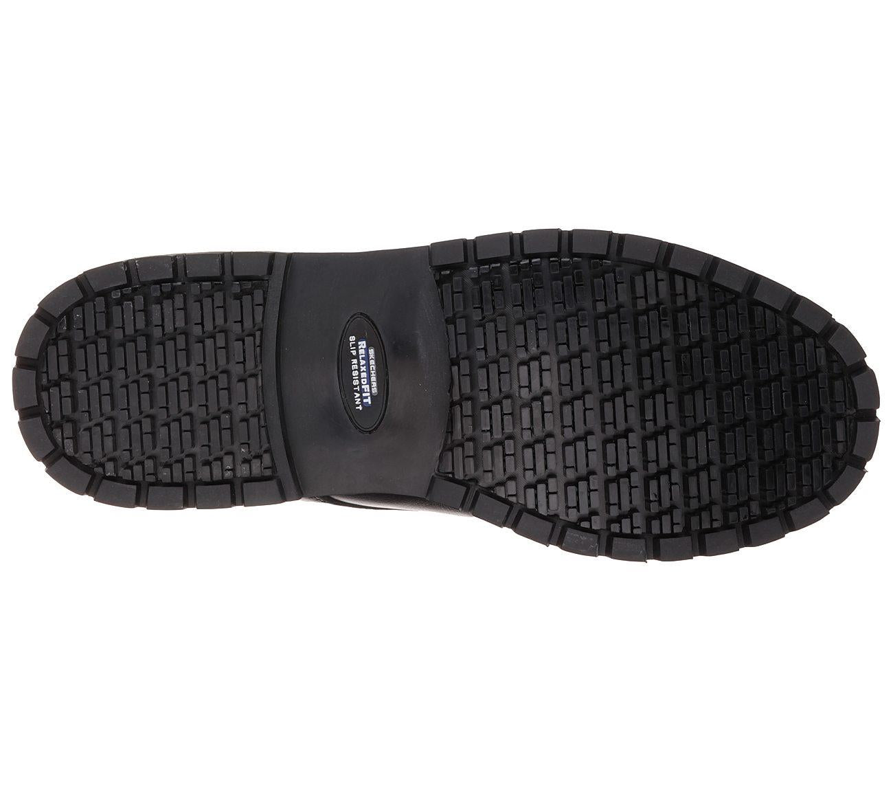 SKECHERS Men's Relaxed Fit - Cottonwood - Elks SR Work Shoes in Black