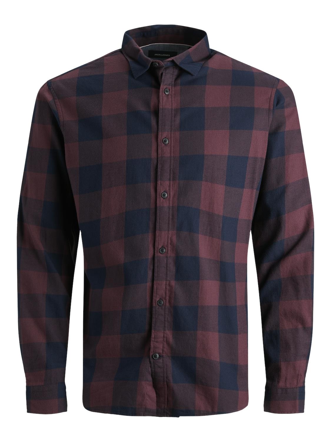 Jack & Jones Twill Checked Shirt With Long Sleeves For Men (JJEGINGHAM) in 5 Colours, L-XL
