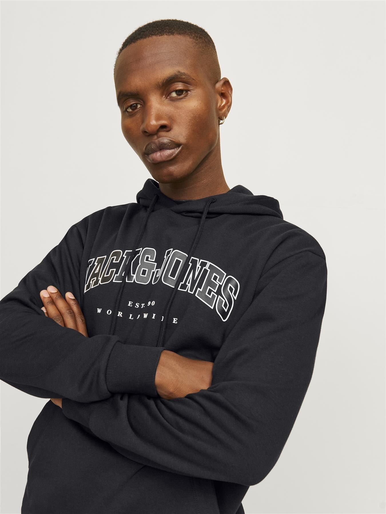 Jack & Jones Sweatshirt Hoodie For Men (JJECALEB VARSITY) in 5 Colours, L-XL