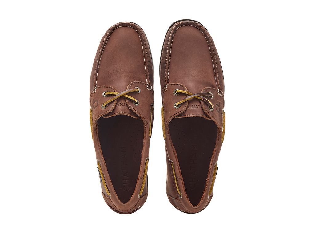 Chatham Leather Boat Shoes For Men - Whitstable in Burgundy, 6-15