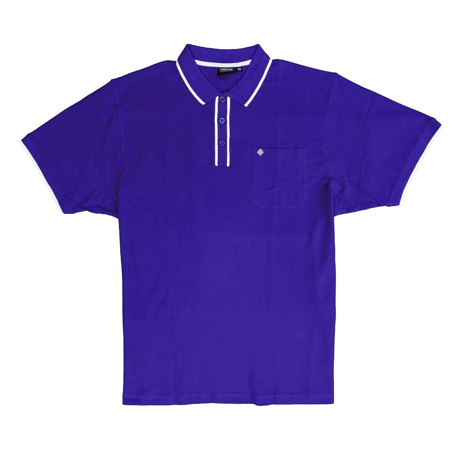Espionage (P193) Men's Plus Size Tipped Polo in 4 Colour Options 2XL to 8XL