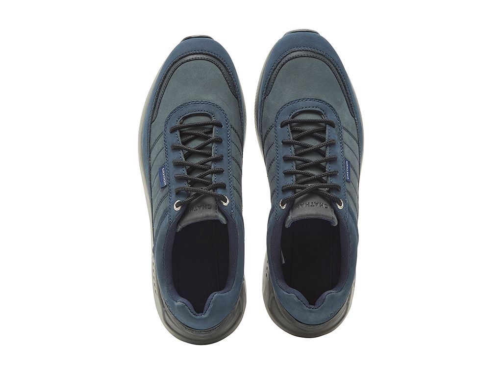 Chatham Nubuck Trainers Shoes For Men - Polperro in Navy, 6-15