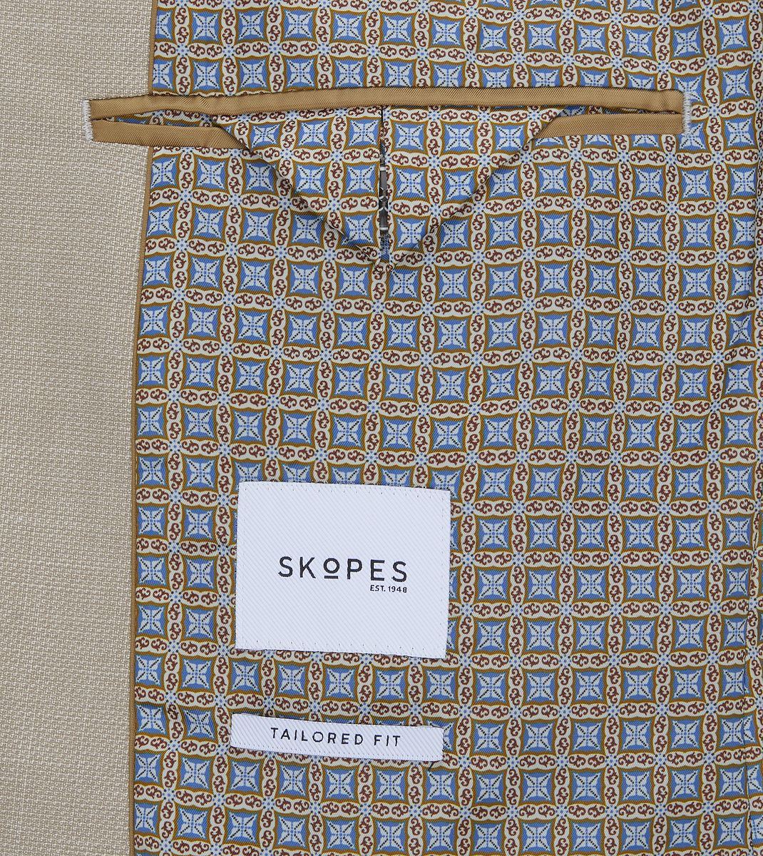 Skopes Jamie Tailored Fit Jacket For Men in Stone Beige, 36S-62L