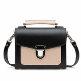 Handmade Leather Sugarcube Handbag - Cafe Noir