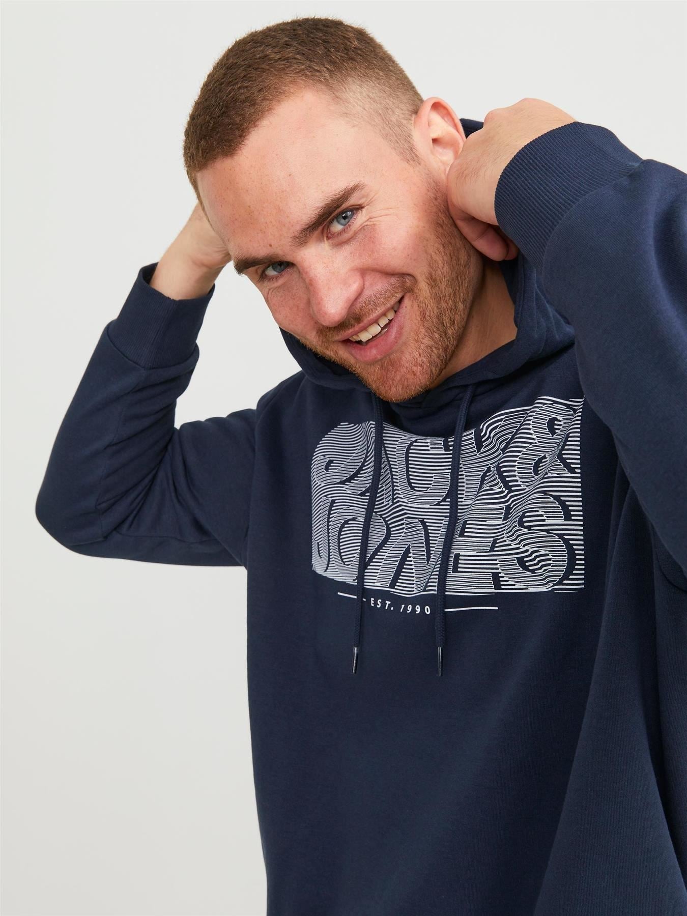 Jack & Jones (12245499) JJPETER Sweat Hoodie in 3 Colour Options, Size 1XL to 6XL