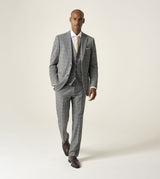 Skopes Dettori Suit Waistcoat For Men in Brown Blue Check, 34R-62R