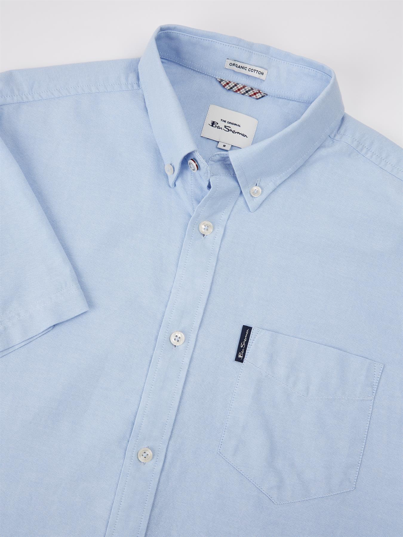Ben Sherman Mens Big Size Short Sleeve Organic Cotton Oxford Shirt (65095) 2XL-5XL, 4 Colours