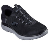 Skechers Slip On Sneaker Shoe For Men Summits High Range Mesh Slip-Ins in Black/Charcoal, 5.5-14