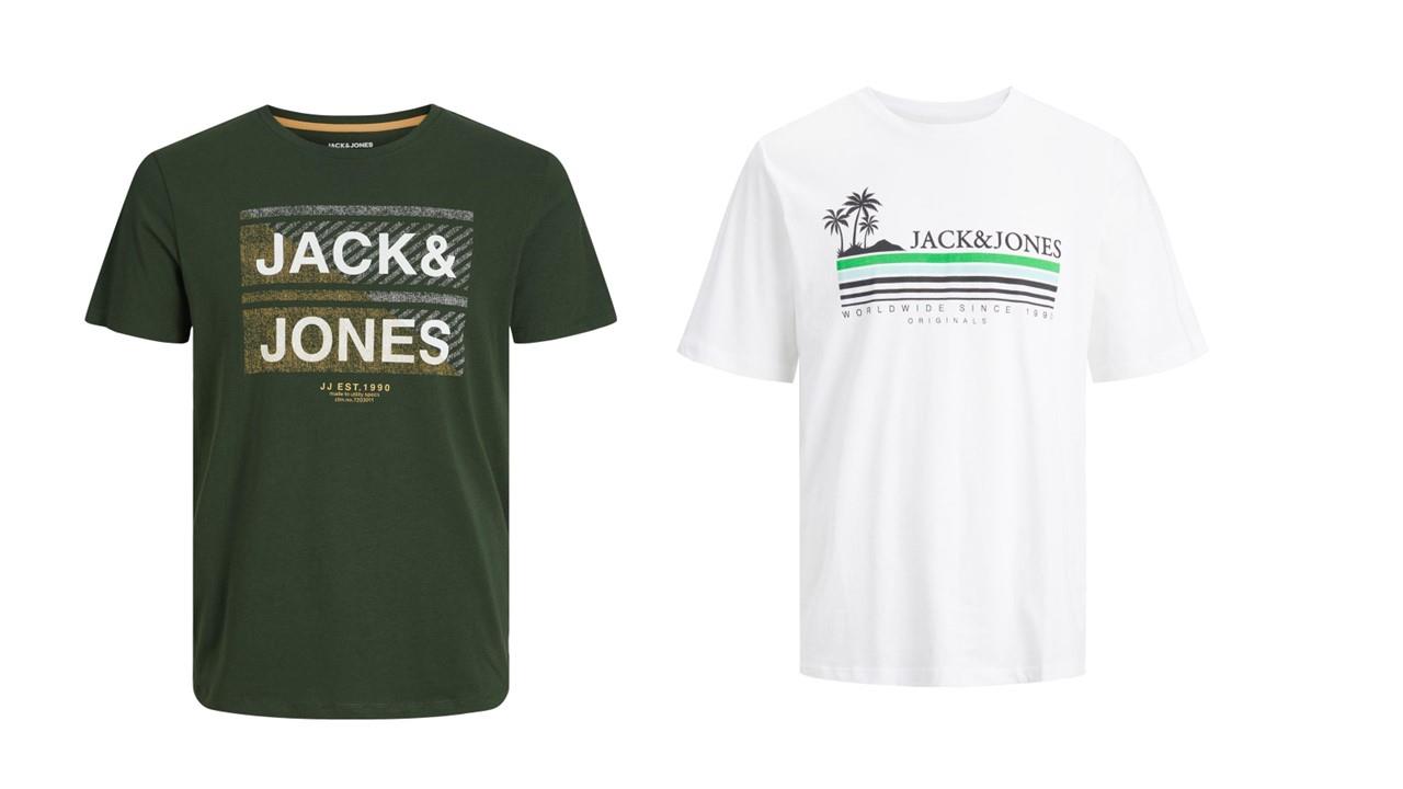 Jack & Jones Twin Pack Short Sleeve Printed Tee Size 1XL